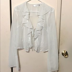 Missguided White Tie Front Chiffon Blouse size US0